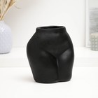 Фигурное кашпо "Бедра" черное, 10х15х15см - фото 22793607