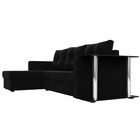 Угловой диван «Атланта лайт», левый угол, механизм еврокнижка, микровельвет, чёрный - Фото 3