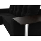 Угловой диван «Атланта лайт», левый угол, механизм еврокнижка, микровельвет, чёрный - Фото 4