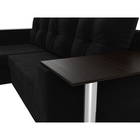 Диван угловой «Атланта лайт», левый угол, механизм еврокнижка, микровельвет, цвет чёрный - Фото 7