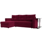Угловой диван «Атланта лайт», левый угол, механизм еврокнижка, микровельвет, бордовый - Фото 1