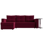 Угловой диван «Атланта лайт», левый угол, механизм еврокнижка, микровельвет, бордовый - Фото 2