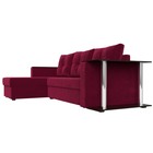 Угловой диван «Атланта лайт», левый угол, механизм еврокнижка, микровельвет, бордовый - Фото 3