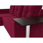 Угловой диван «Атланта лайт», левый угол, механизм еврокнижка, микровельвет, бордовый - Фото 4