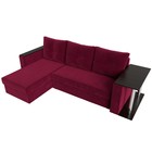 Угловой диван «Атланта лайт», левый угол, механизм еврокнижка, микровельвет, бордовый - Фото 5