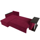 Угловой диван «Атланта лайт», левый угол, механизм еврокнижка, микровельвет, бордовый - Фото 9