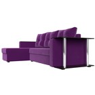 Угловой диван «Атланта лайт», левый угол, механизм еврокнижка, микровельвет, фиолетовый - Фото 3