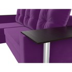 Угловой диван «Атланта лайт», левый угол, механизм еврокнижка, микровельвет, фиолетовый - Фото 4