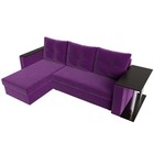 Угловой диван «Атланта лайт», левый угол, механизм еврокнижка, микровельвет, фиолетовый - Фото 5