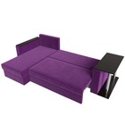 Угловой диван «Атланта лайт», левый угол, механизм еврокнижка, микровельвет, фиолетовый - Фото 9