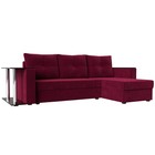 Угловой диван «Атланта лайт», правый угол, механизм еврокнижка, микровельвет, бордовый - Фото 1