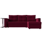 Угловой диван «Атланта лайт», правый угол, механизм еврокнижка, микровельвет, бордовый - Фото 2