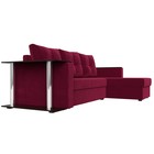 Угловой диван «Атланта лайт», правый угол, механизм еврокнижка, микровельвет, бордовый - Фото 3