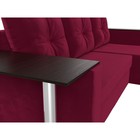 Угловой диван «Атланта лайт», правый угол, механизм еврокнижка, микровельвет, бордовый - Фото 4
