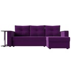 Угловой диван «Атланта лайт», правый угол, механизм еврокнижка, микровельвет, фиолетовый - Фото 2