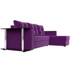Угловой диван «Атланта лайт», правый угол, механизм еврокнижка, микровельвет, фиолетовый - Фото 3