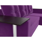Угловой диван «Атланта лайт», правый угол, механизм еврокнижка, микровельвет, фиолетовый - Фото 4