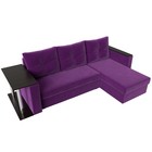 Угловой диван «Атланта лайт», правый угол, механизм еврокнижка, микровельвет, фиолетовый - Фото 5