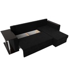 Диван угловой «Атланта лайт», правый угол, механизм еврокнижка, микровельвет, цвет чёрный - Фото 11