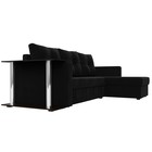 Угловой диван «Атланта лайт», правый угол, механизм еврокнижка, микровельвет, чёрный - Фото 3