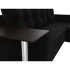 Угловой диван «Атланта лайт», правый угол, механизм еврокнижка, микровельвет, чёрный - Фото 4