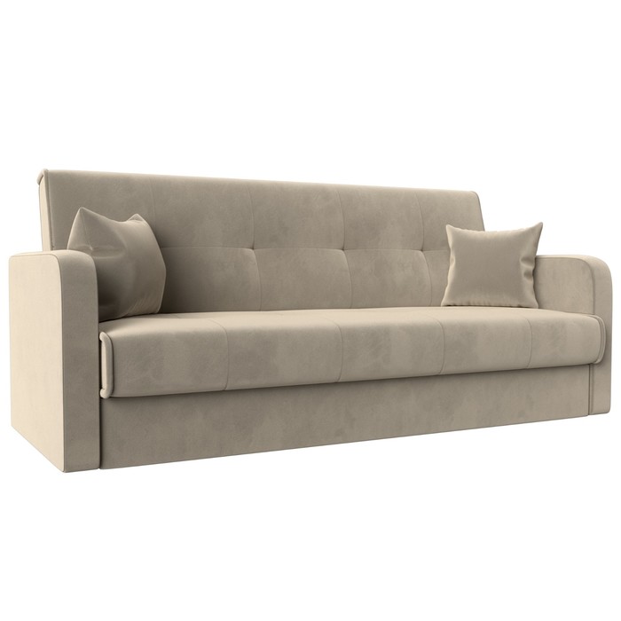 Прямой диван «Надежда», механизм книжка, микровельвет, цвет бежевый - Фото 1