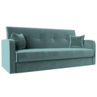Прямой диван «Надежда», механизм книжка, велюр, цвет бирюзовый - Фото 1