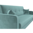 Прямой диван «Надежда», механизм книжка, велюр, цвет бирюзовый - Фото 4