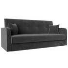 Прямой диван «Надежда», механизм книжка, велюр, цвет серый - Фото 1
