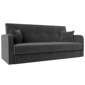 Прямой диван «Надежда», механизм книжка, велюр, цвет серый