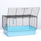 Клетка для кроликов, морских свинок «Пижон» №4 складная, 80×50×47 см, бирюзовая - Фото 8