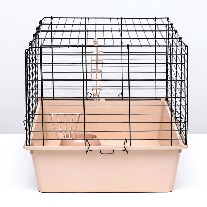 Клетка для кроликов, морских свинок "Пижон" №4 складная, 80 х 50 х 47 см, бежевая