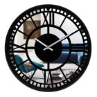 Часы настенные, интерьерные: Лофт, бесшумные, d-32 см, черные - фото 10956196