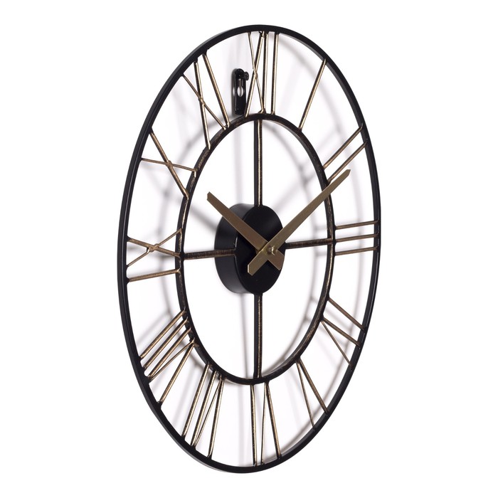 Часы настеные, серия: Лофт, плавный ход, d-40 см, бронза