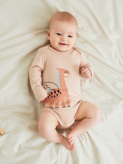 Боди детское «Крошка Я. Дракоша», рост 74-80 см, бежевое