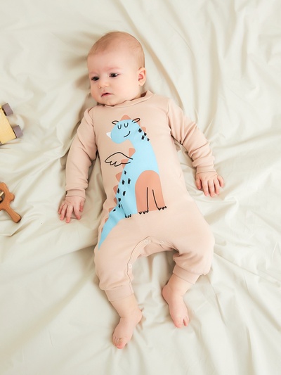 Комбинезон детский «Крошка Я. Дракоша», рост 68-74 см, бежевый