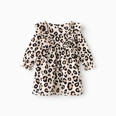 Платье для девочки KAFTAN: Trendy с рюшами, бежевое, рост 98-104 см