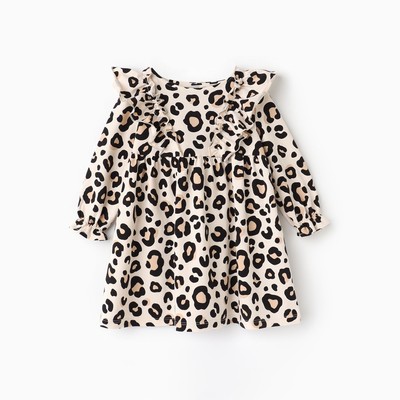 Платье для девочки KAFTAN: Trendy с рюшами, бежевое, рост 98-104 см