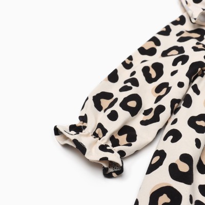 Платье для девочки KAFTAN: Trendy с рюшами, бежевое, рост 98-104 см