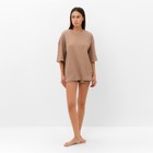 Комплект женский (футболка, шорты) KAFTAN Basic line, р. 42, кофейный 9837358 - фото 14225396