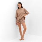 Комплект женский (футболка, шорты) KAFTAN Basic line, р. 42, кофейный 9837358 - фото 14225397