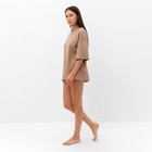 Комплект женский (футболка, шорты) KAFTAN Basic line, р. 42, кофейный 9837358 - фото 14225398