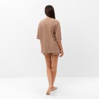 Комплект женский (футболка, шорты) KAFTAN Basic line, р. 42, кофейный 9837358 - фото 14225399