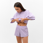 Комплект женский (футболка, шорты) KAFTAN Basic line, р. 42, сиреневый - фото 10956374