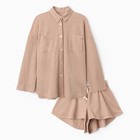 Комплект женский (рубашка, шорты) KAFTAN Basic line, р. 44, кофейный 9837371 - фото 14225451
