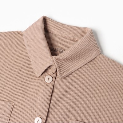 Пижама женская (рубашка, шорты) KAFTAN Basic line, размер 44, цвет кофейный