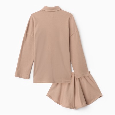 Пижама женская (рубашка, шорты) KAFTAN Basic line, размер 44, цвет кофейный