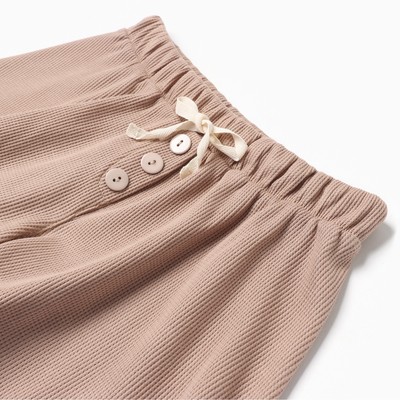 Пижама женская (рубашка, шорты) KAFTAN Basic line, размер 44, цвет кофейный