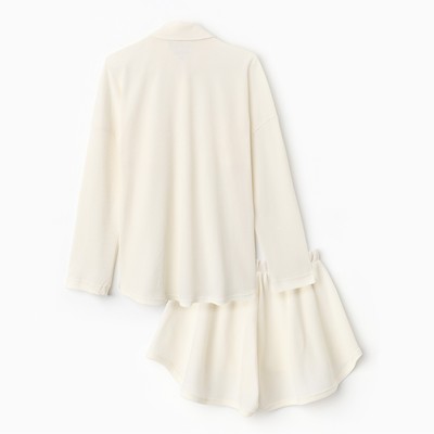 Пижама женская (рубашка, шорты) KAFTAN Basic line, размер 46, молочная