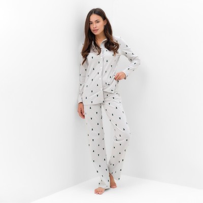 Пижама новогодняя женская (футболка, брюки) KAFTAN «Елки», размер 48-50